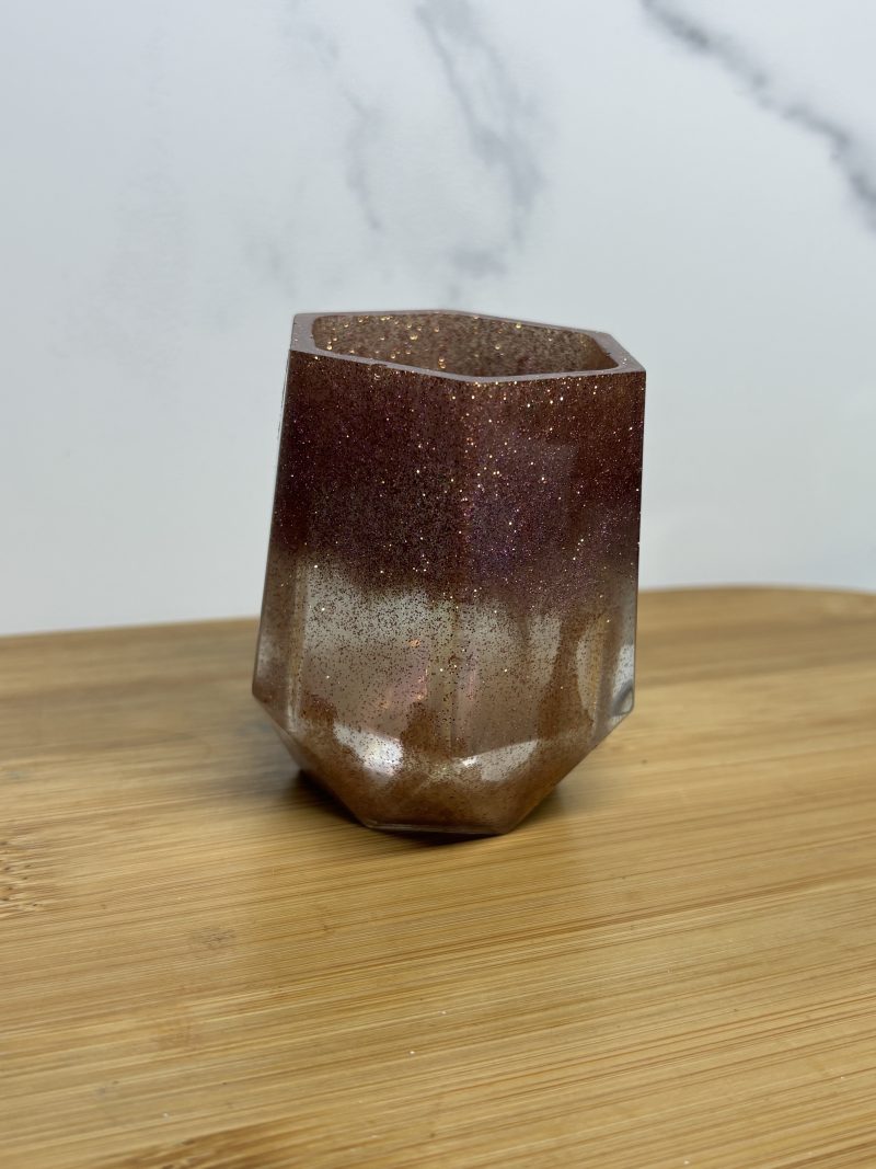 versatile hexagon holder/ornament - Sparkly Terracotta