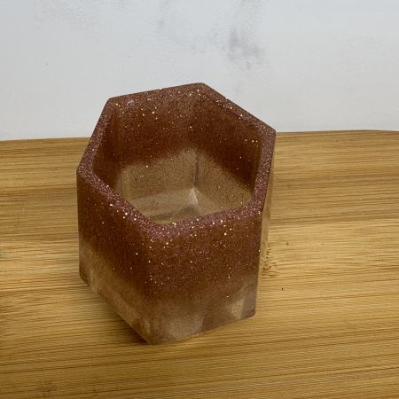 versatile hexagon holder/ornament - Sparkly Terracotta