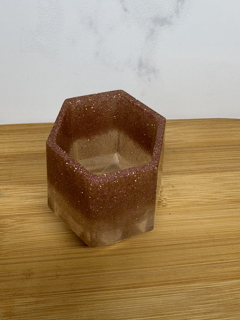 versatile hexagon holder/ornament - Sparkly Terracotta