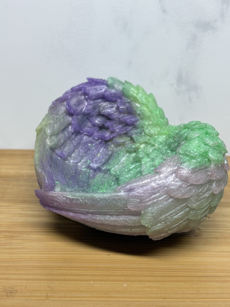Wing Tealight Trinket Bowl - Purple and Green