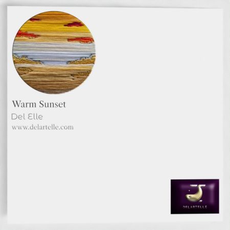 Warm Sunset Greeting Card — Hand Embroidery Art | Blank Inside