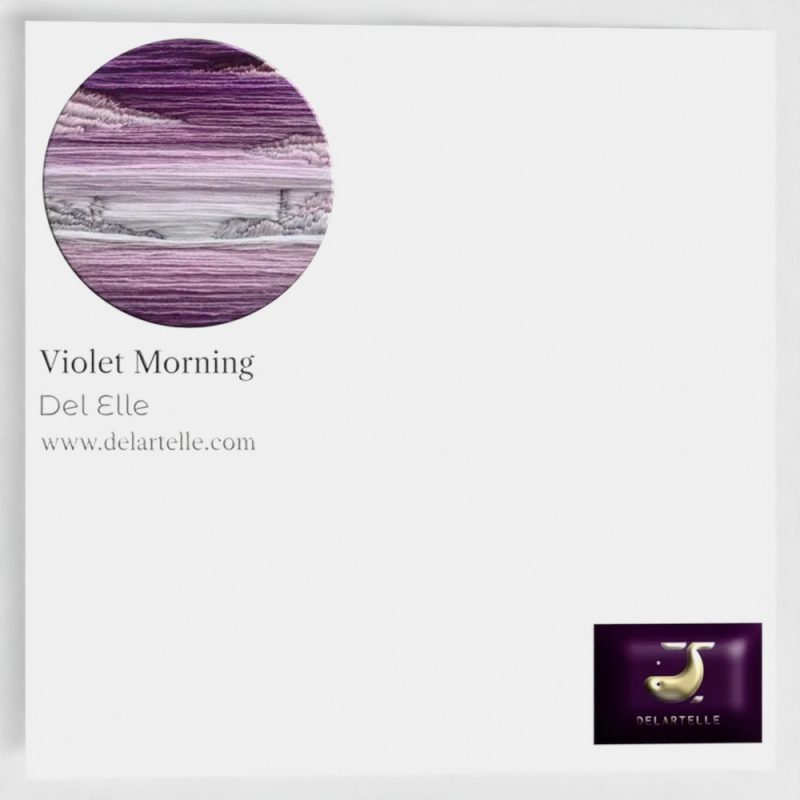 Violet Morning Greeting Card — Hand Embroidery Art | Blank Inside
