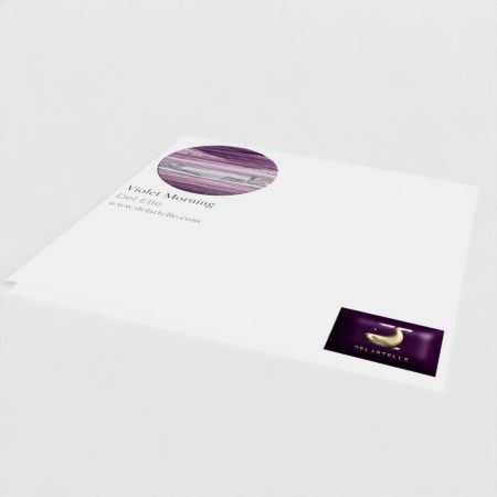 Violet Morning Greeting Card — Hand Embroidery Art | Blank Inside