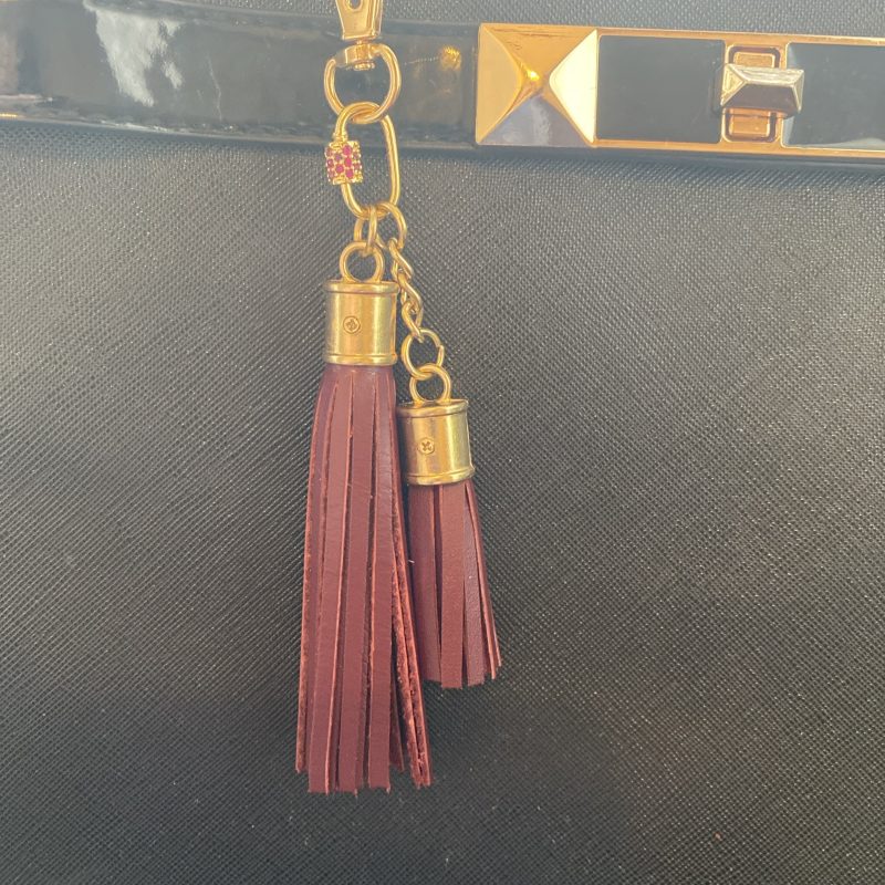 Stunning red Cubic zirconium bag charm/ tassel/ keyring