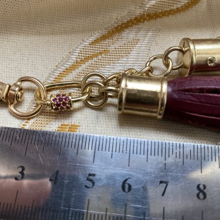 Stunning red Cubic zirconium bag charm/ tassel/ keyring