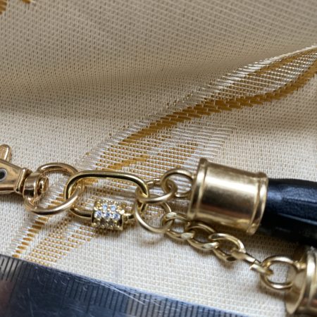 Stunning black bag charm/ tassel/keyring with cubic zirconium embelishment