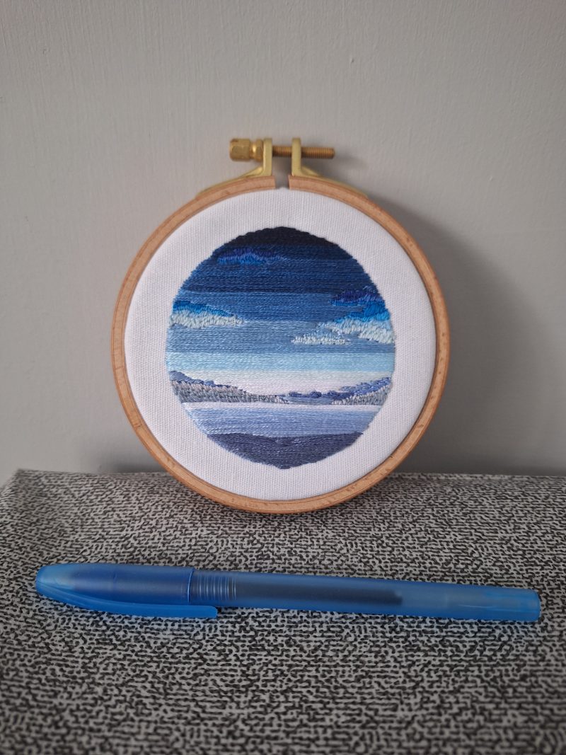 Cool Morning — Original Hand Embroidery in Beechwood Hoop