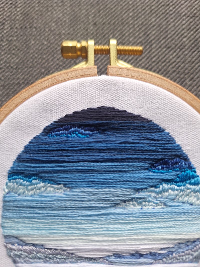 Cool Morning — Original Hand Embroidery in Beechwood Hoop