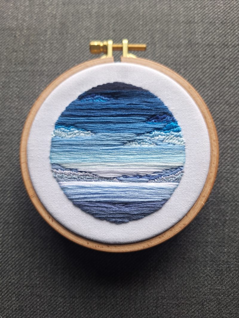 Cool Morning — Original Hand Embroidery in Beechwood Hoop