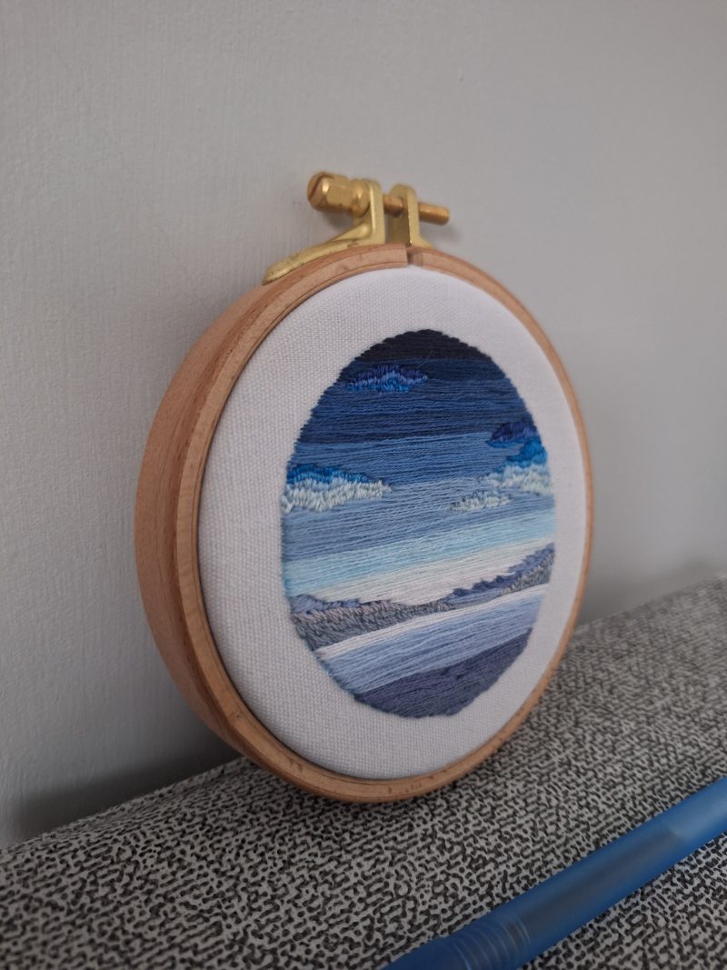Cool Morning — Original Hand Embroidery in Beechwood Hoop