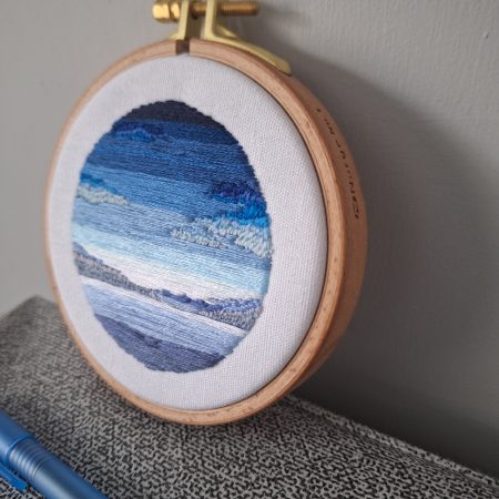 Cool Morning — Original Hand Embroidery in Beechwood Hoop