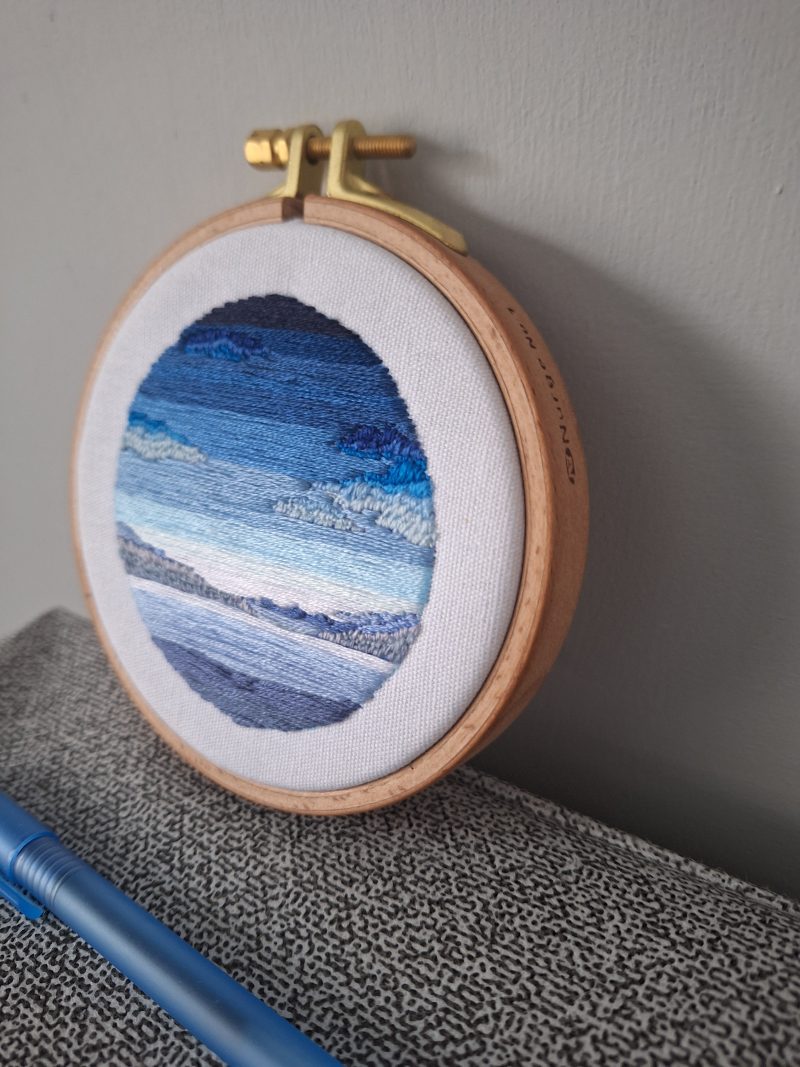 Cool Morning — Original Hand Embroidery in Beechwood Hoop
