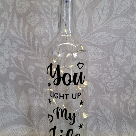 Decorated Glass Wine Bottle, Best Friend Gift
