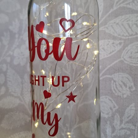 Decorated Glass Wine Bottle, Best Friend Gift