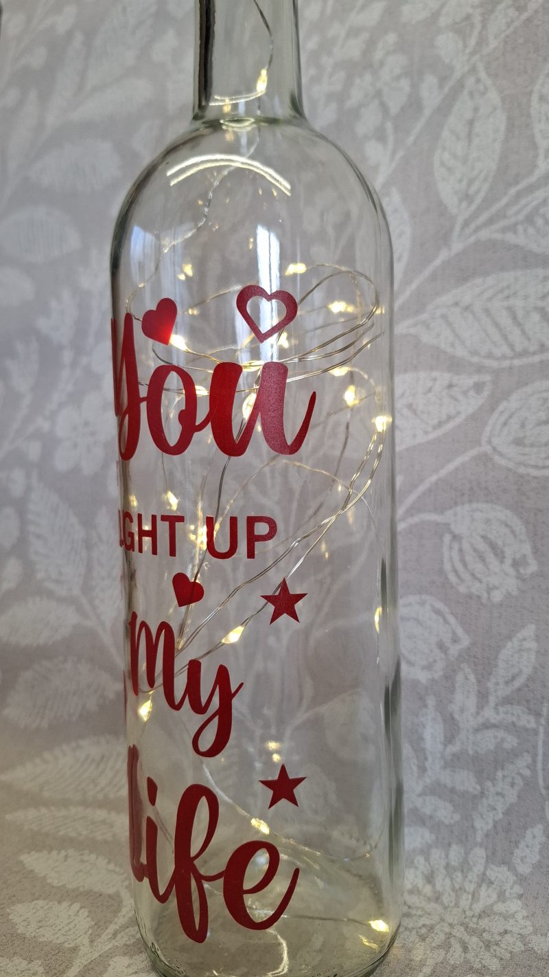 Decorated Glass Wine Bottle, Best Friend Gift