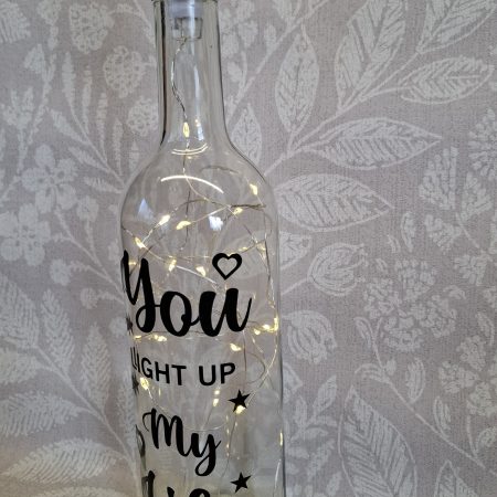 Decorated Glass Wine Bottle, Best Friend Gift