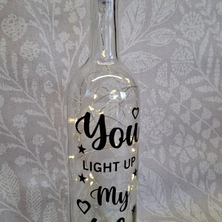Decorated Glass Wine Bottle, Best Friend Gift