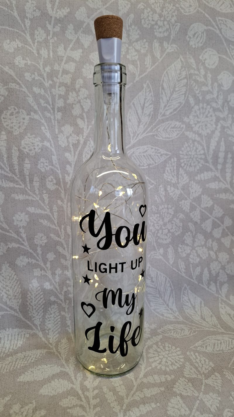 Decorated Glass Wine Bottle, Best Friend Gift