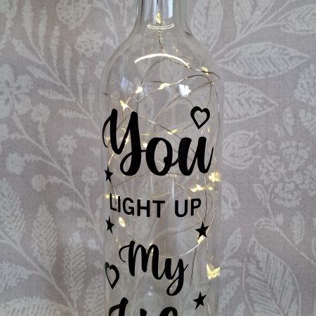 Decorated Glass Wine Bottle, Best Friend Gift