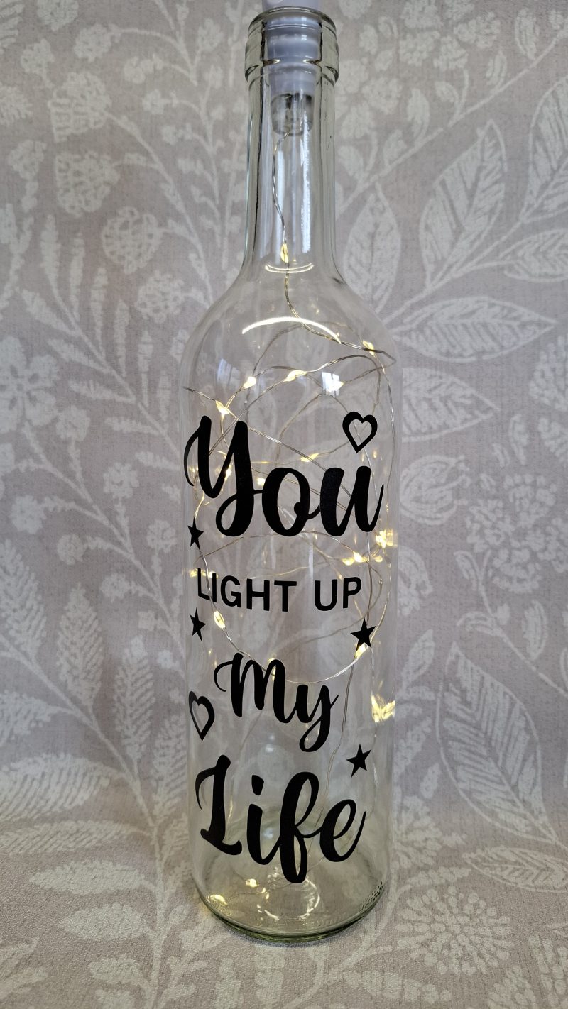 Decorated Glass Wine Bottle, Best Friend Gift