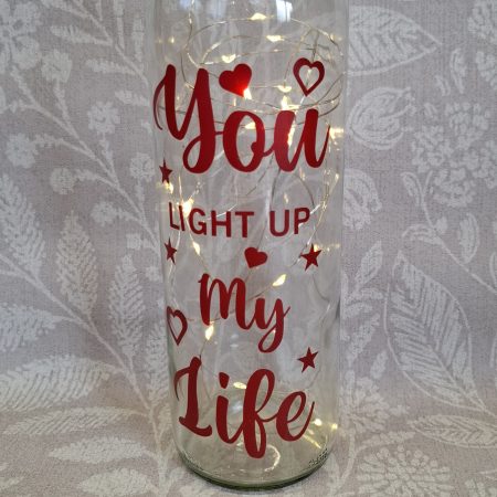 Decorated Glass Wine Bottle, Best Friend Gift