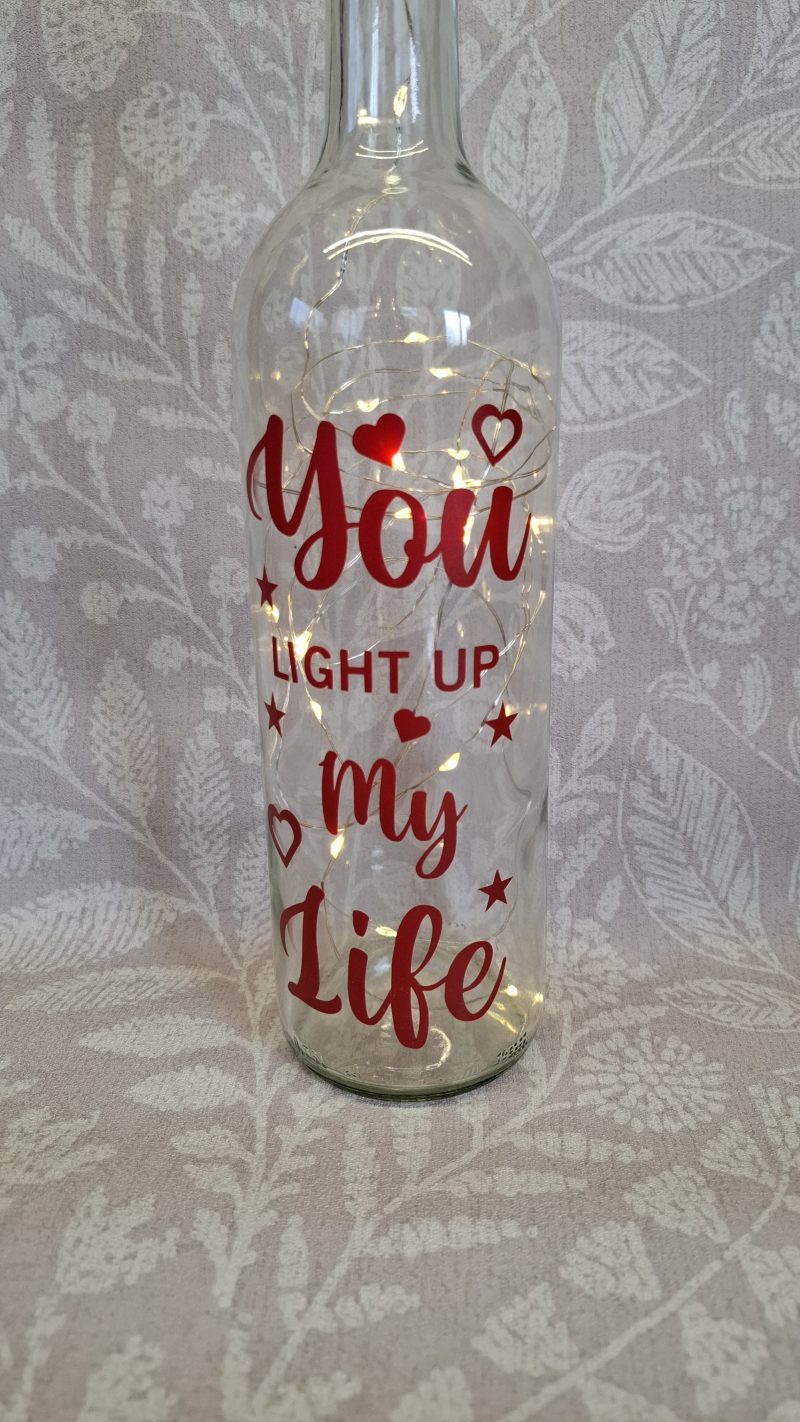 Decorated Glass Wine Bottle, Best Friend Gift