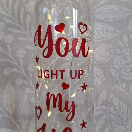 Decorated Glass Wine Bottle, Best Friend Gift