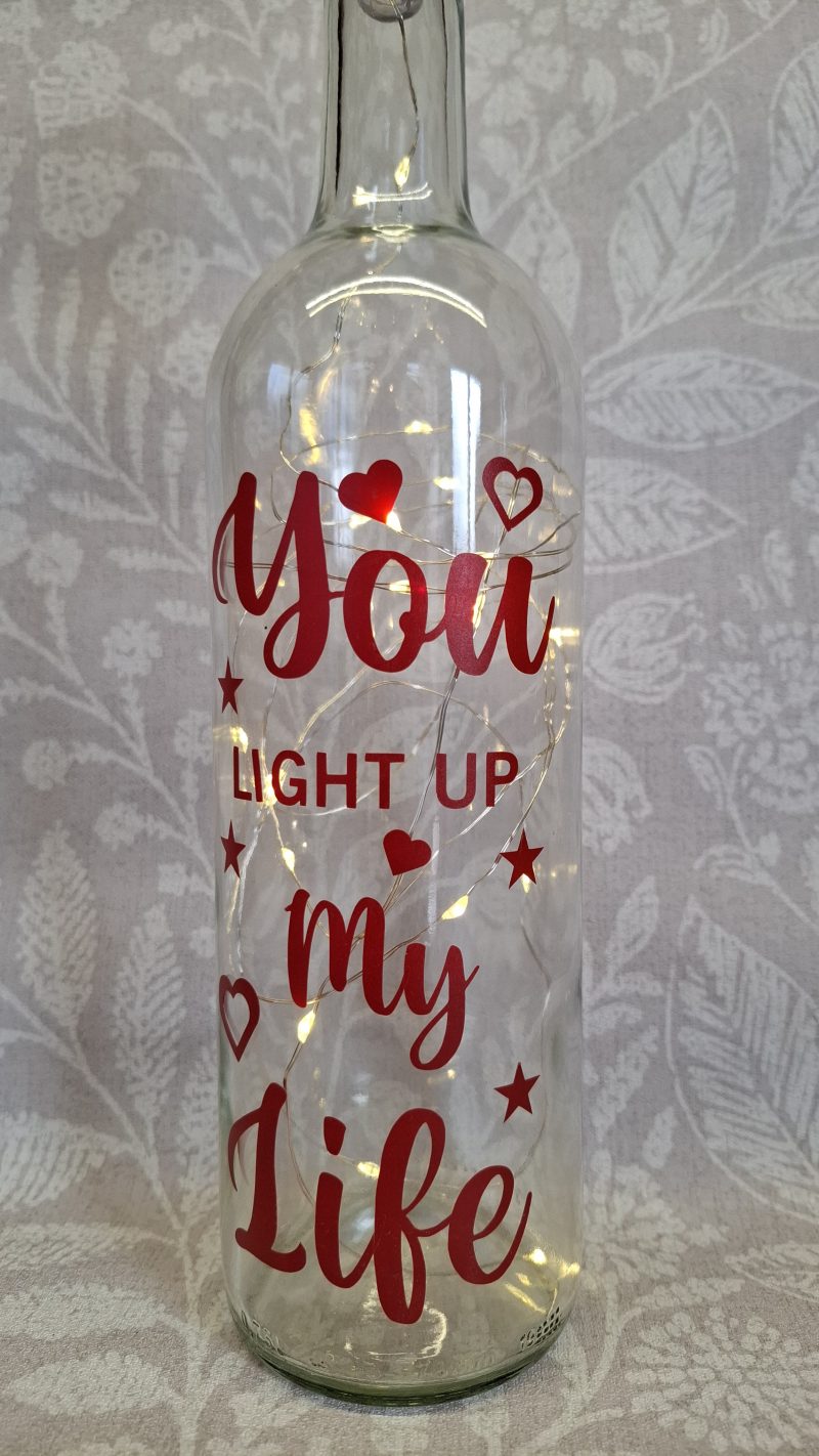 Decorated Glass Wine Bottle, Best Friend Gift