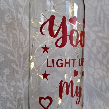 Decorated Glass Wine Bottle, Best Friend Gift
