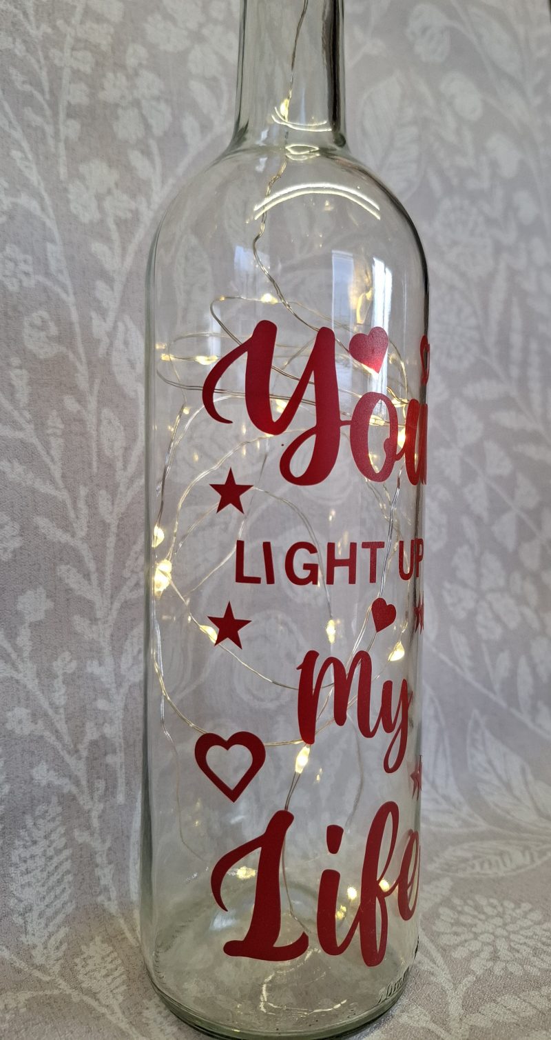 Decorated Glass Wine Bottle, Best Friend Gift