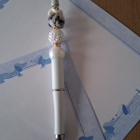 "Dolly" Handmade white pen.