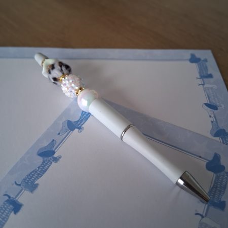 "Dolly" Handmade white pen.