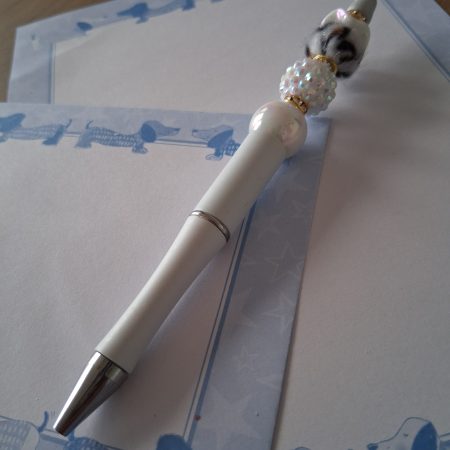 "Dolly" Handmade white pen.