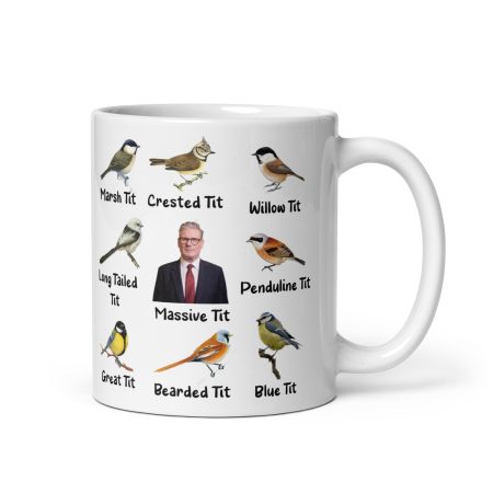 Keir Starmer Massive Tit Bird Mug Ceramic 11oz White Made To Order