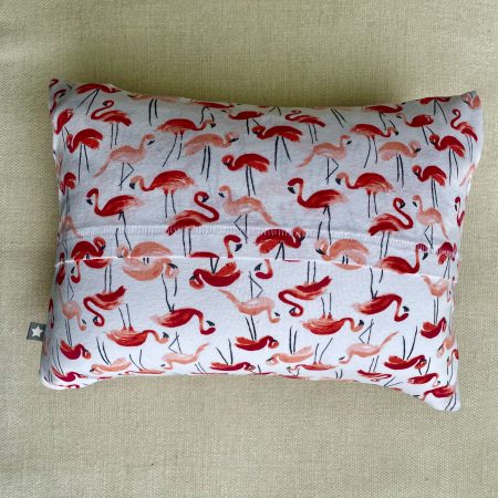 Mini pillow with removable cover (“Pretty Flamingo")