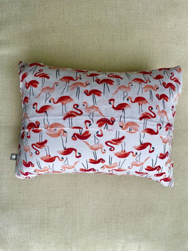 Mini pillow with removable cover (“Pretty Flamingo")