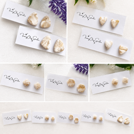 Vanilla glaze stud earrings