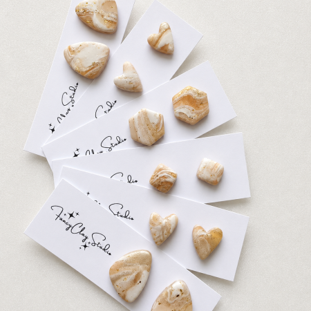 Vanilla glaze stud earrings