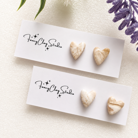 Vanilla glaze stud earrings