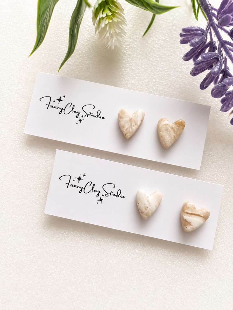 Vanilla glaze stud earrings