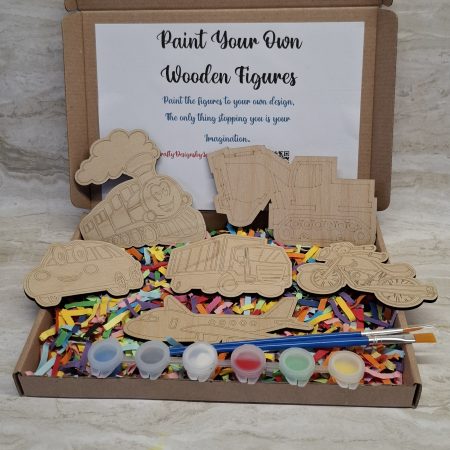 Paint your Own Boys Toys, Wooden Figures, 10cm Tall