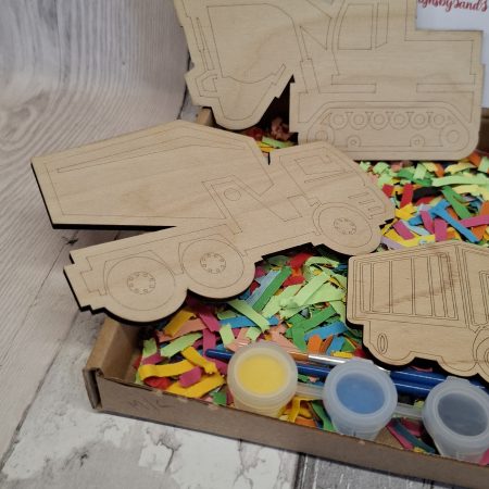 Paint your Own Construction Boys Toys, Wooden Figures, Set of 4