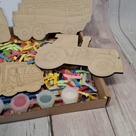 Paint your Own Construction Boys Toys, Wooden Figures, Set of 4