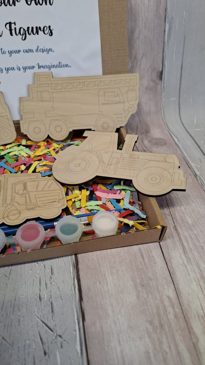 Paint your Own Construction Boys Toys, Wooden Figures, Set of 4
