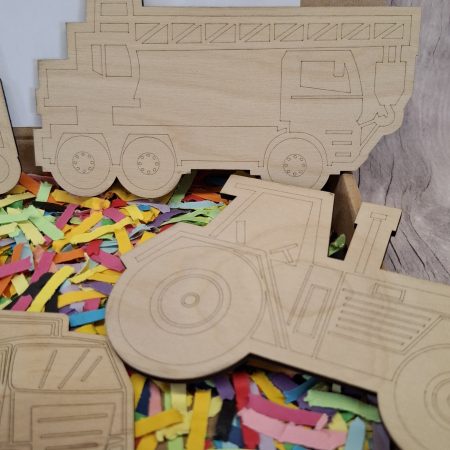 Paint your Own Construction Boys Toys, Wooden Figures, Set of 4