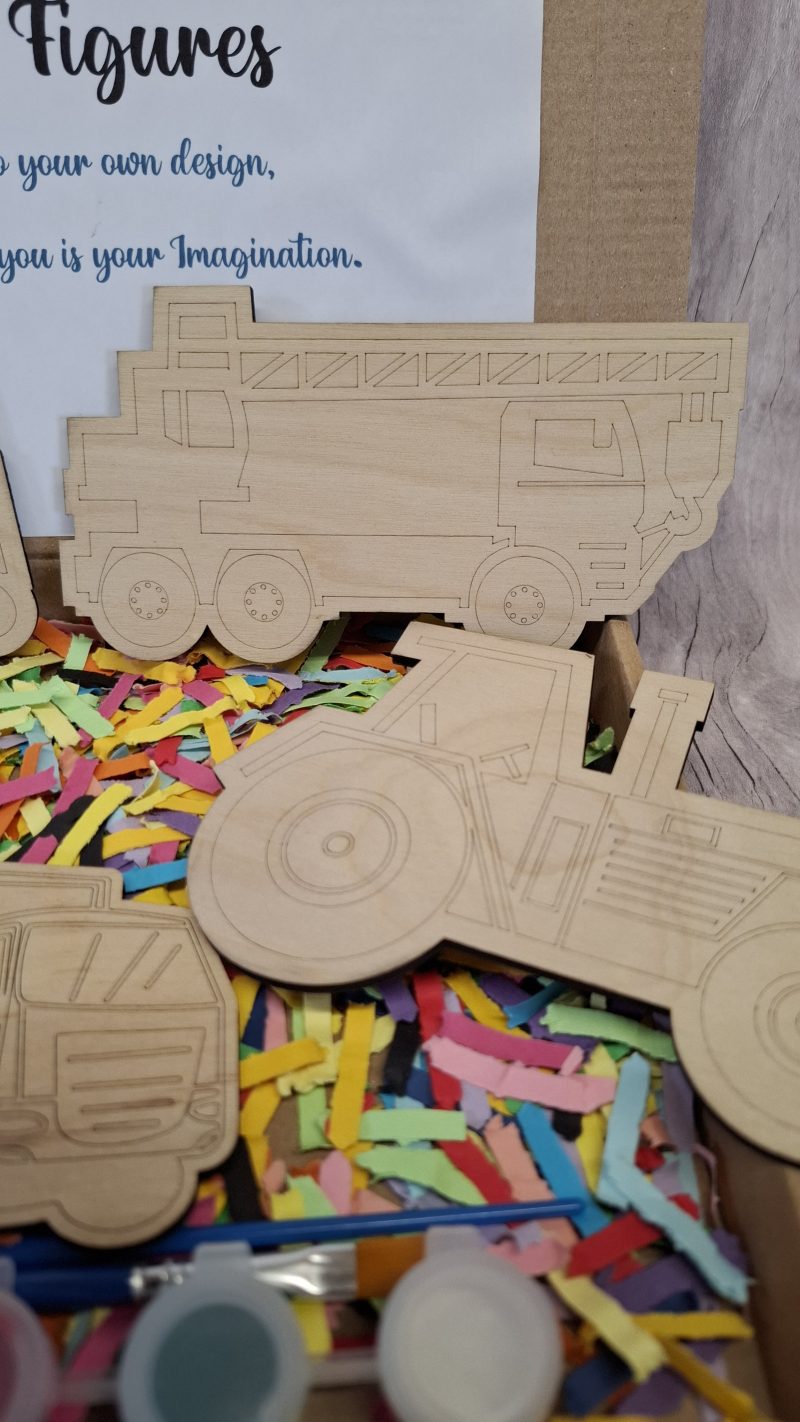 Paint your Own Construction Boys Toys, Wooden Figures, Set of 4