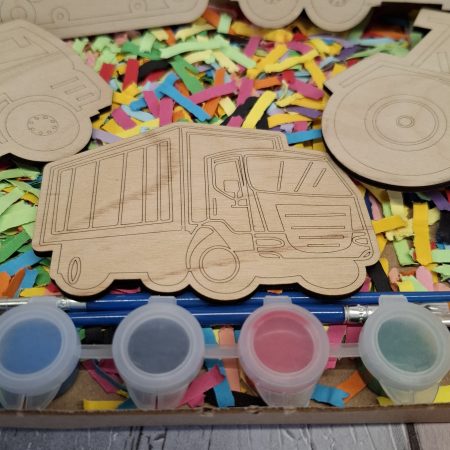 Paint your Own Construction Boys Toys, Wooden Figures, Set of 4