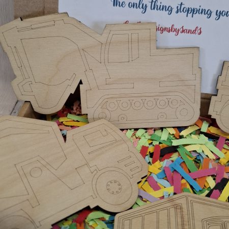 Paint your Own Construction Boys Toys, Wooden Figures, Set of 4