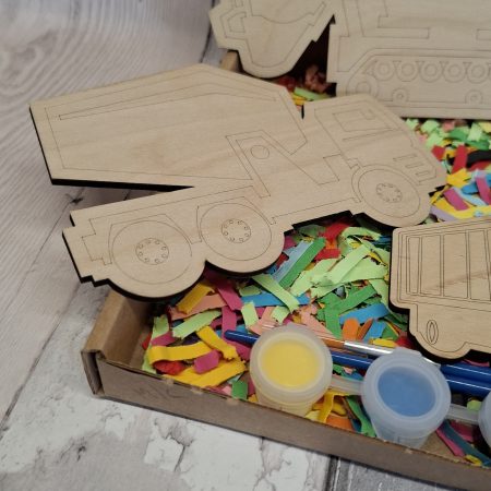 Paint your Own Construction Boys Toys, Wooden Figures, Set of 4