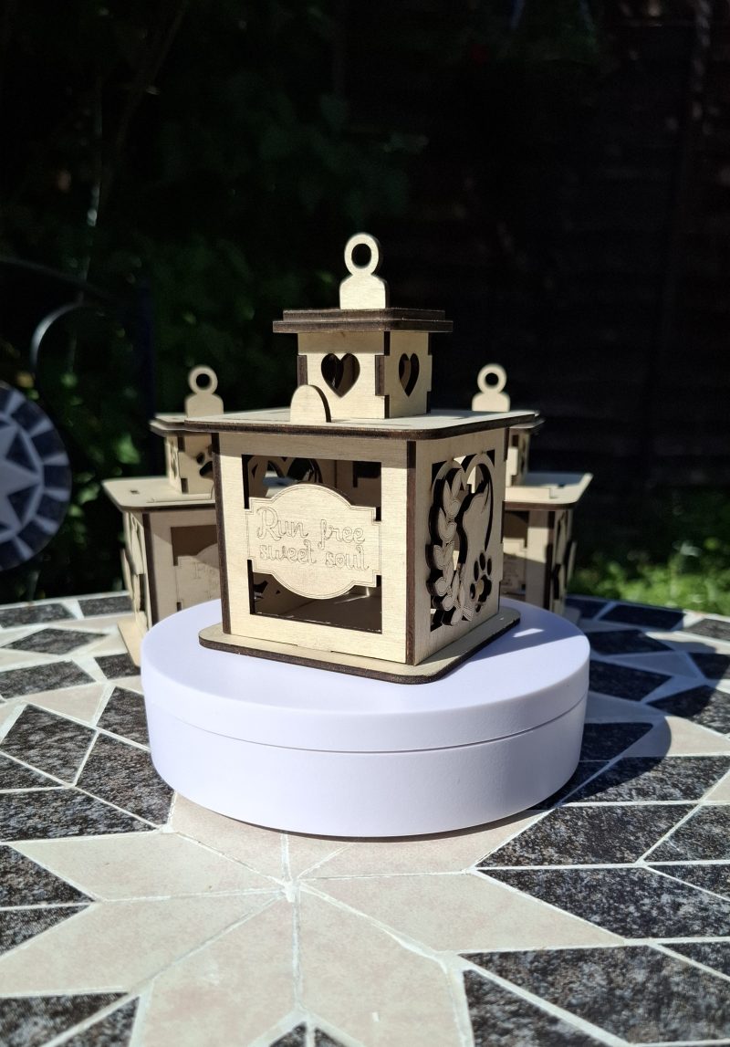 A Pet Cat Candle Lantern to help with bereavement of a lost one.